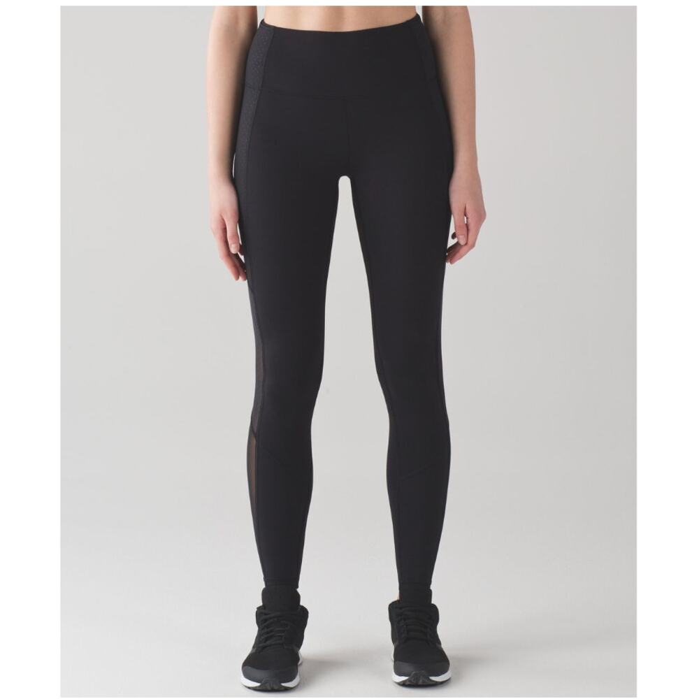 Lululemon Body Con Tight Black Full Length Leggings Size 2 Yoga Outdoors - Picture 2 of 12